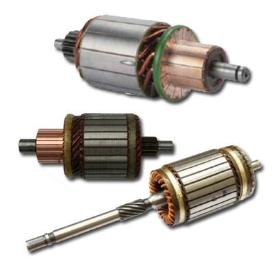 Starter motor armature