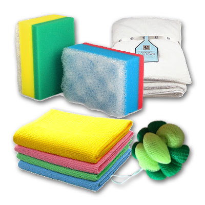 Sponges, towels, washcloths care