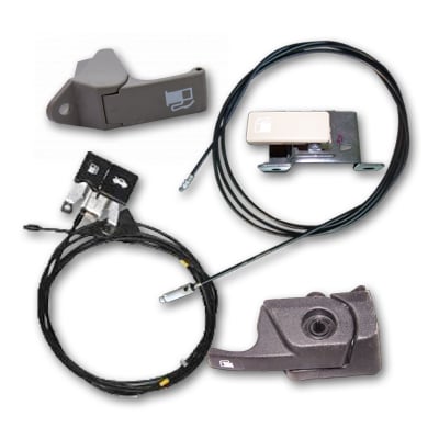 Fuel flap release cables and handles