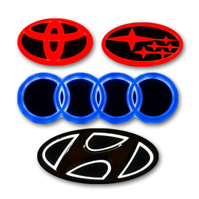 Illuminated icons and logos
