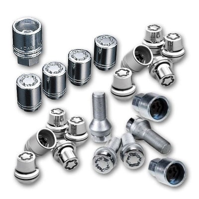 Locking wheel nuts and bolts