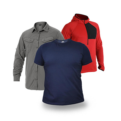 T-shirts, sweaters, shirts