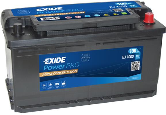 Exide EJ1000 Battery Exide Powerpro agri&construction 12V 100AH 850A(EN) R+ EJ1000