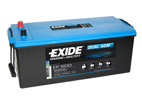 Exide EP1200 Battery Exide Dual AGM 12V 140AH 700A(EN) L+ EP1200