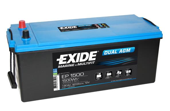 Exide EP1500 Battery Exide Dual AGM 12V 180AH 900A(EN) L+ EP1500