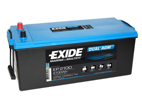 Exide EP2100 Battery Exide Dual AGM 12V 240AH 1200A(EN) L+ EP2100