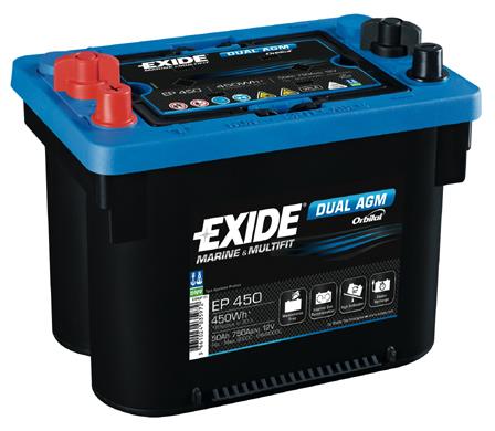 Exide EP450 Battery Exide Dual AGM 12V 50AH 750A(EN) L+ EP450