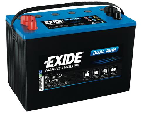 Exide EP900 Battery Exide Dual AGM 12V 100AH 720A(EN) L+ EP900