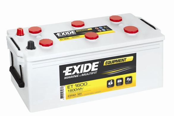 Exide ET1600 Battery Exide Equipment 12V 230AH 1100A(EN) L+ ET1600