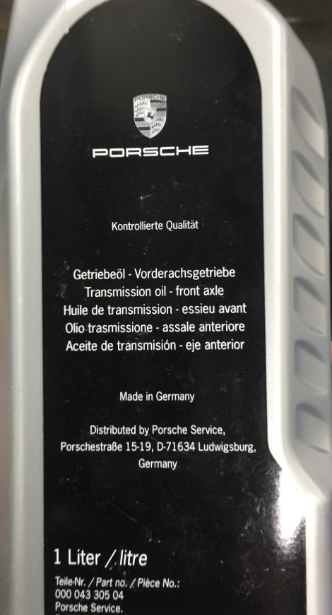 Porsche 000 043 305 04 Transmission oil 00004330504