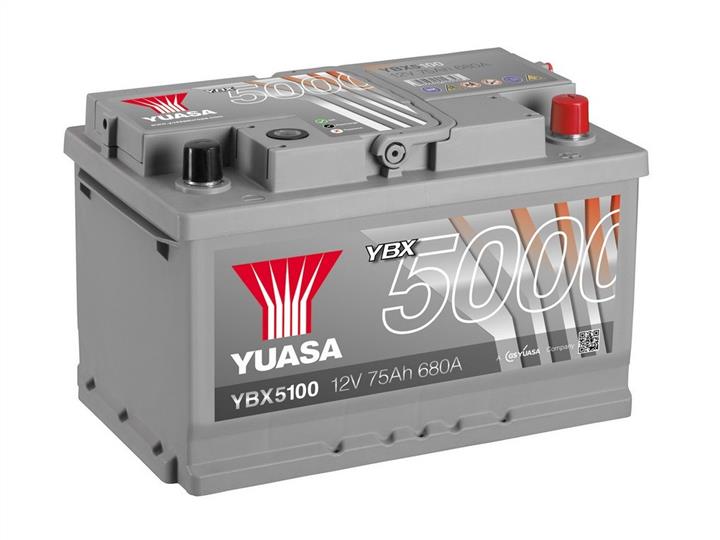 Yuasa YBX5100 Battery Yuasa YBX5000 Silver High Performance SMF 12V 75AH 680A(EN) R+ YBX5100