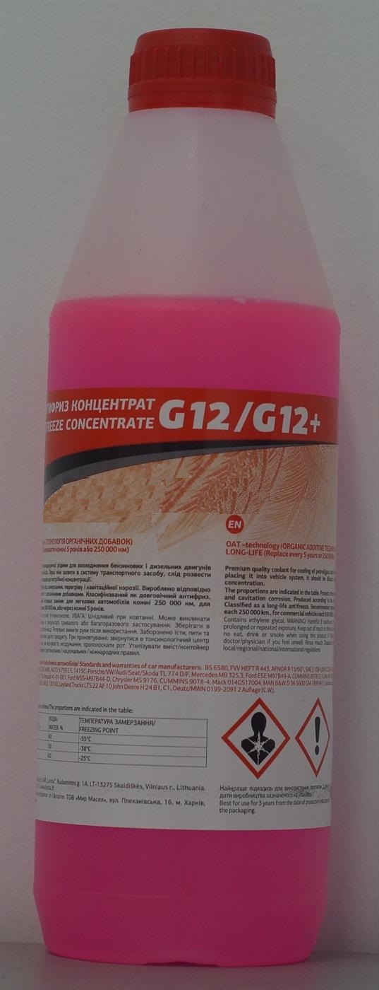 Roadwin C01331 Antifreeze G12+, red, -35°C, 1 l C01331