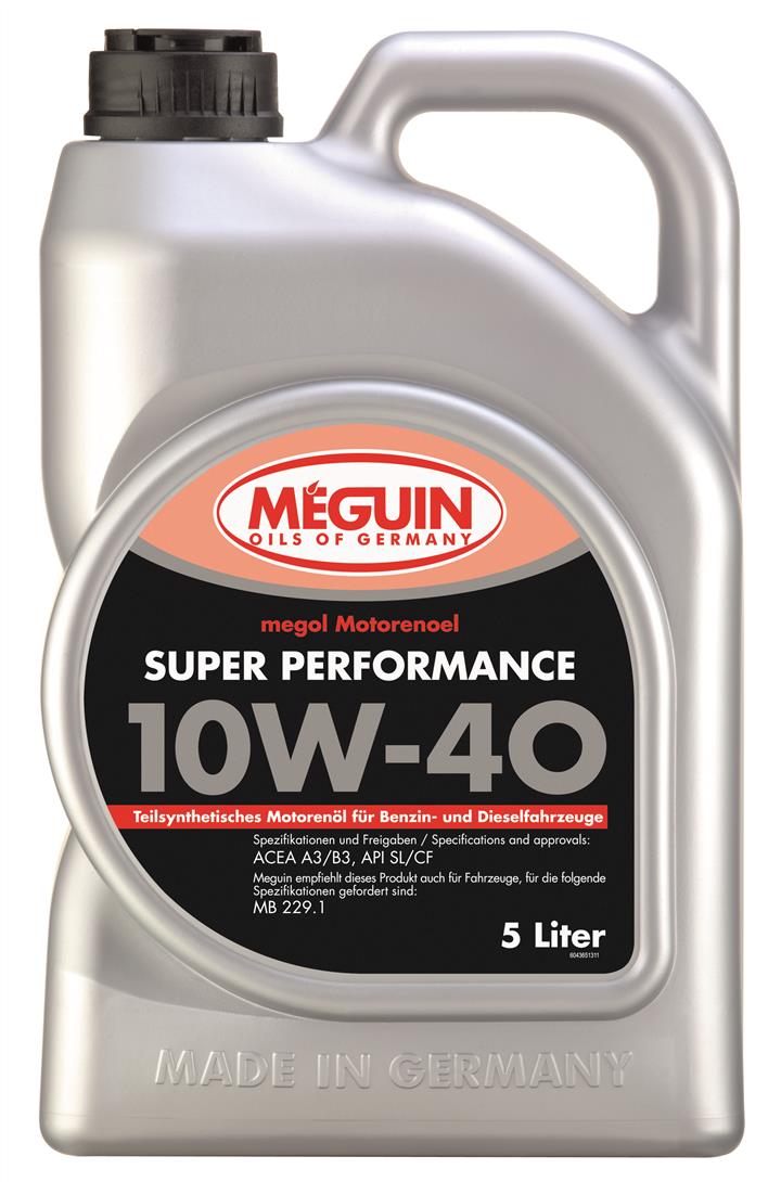 Meguin 4365 Engine oil Meguin Super Perfomance 10W-40, 5L 4365