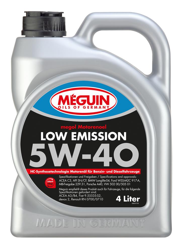 Meguin 6675 Engine oil Meguin Low Emission 5W-40, 4L 6675