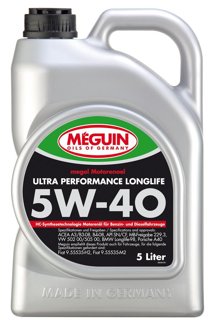 Meguin 6328 Engine oil Meguin Ultra Performance LongLife 5W-40, 5L 6328