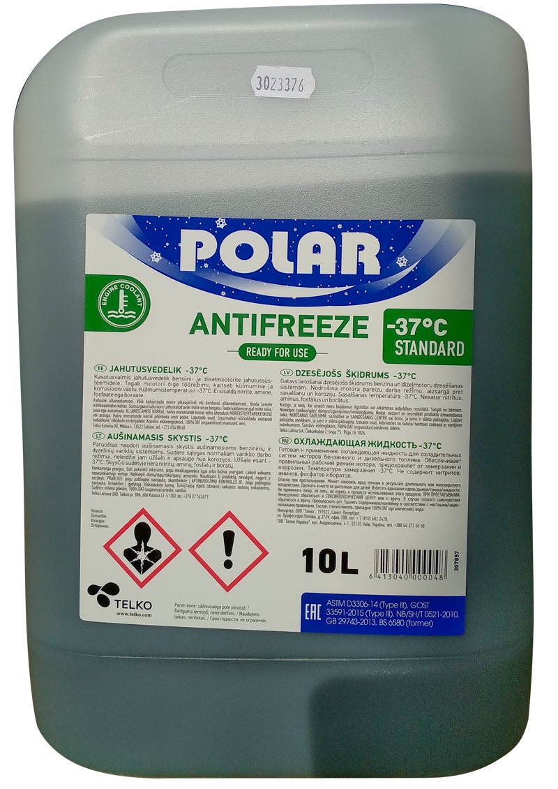 Polar K200260 Antifreeze Polar Standard BS 6580 G11 blue, ready to use -37, 10L K200260