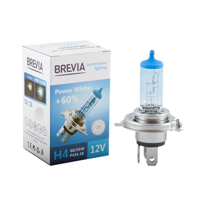 Brevia 12040PWC Halogen lamp Brevia Power White +60% 12V H4 60/55W +60% 12040PWC
