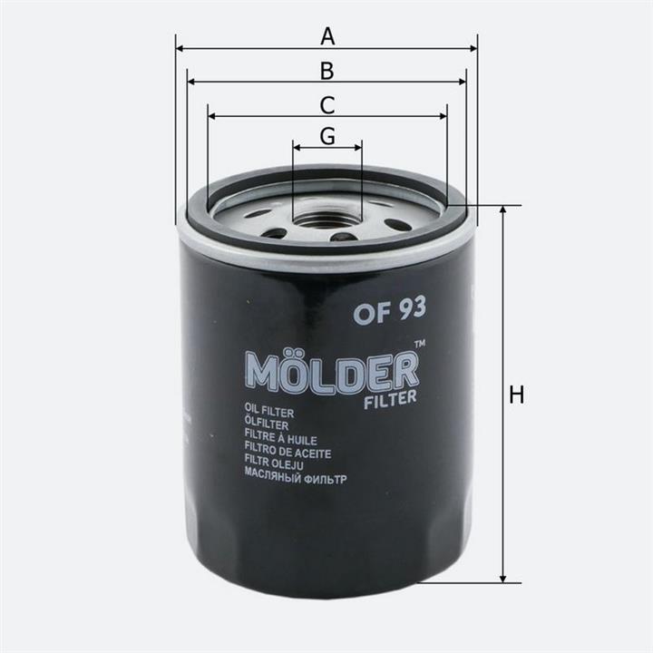 Molder OF93 Oil Filter OF93