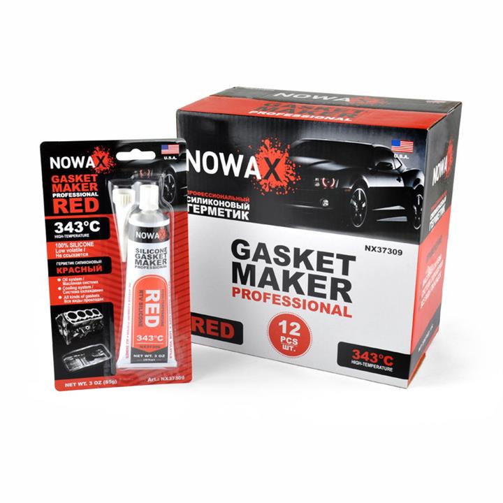 Nowax NX37309 Gasket maker, silicone, high temperature, red, 85 g NX37309