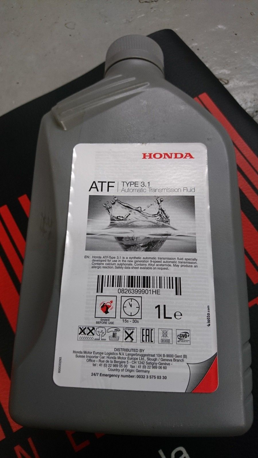 Honda 08263-999-01HE 9AT ATF-TYPE 3.1 OIL 0826399901HE