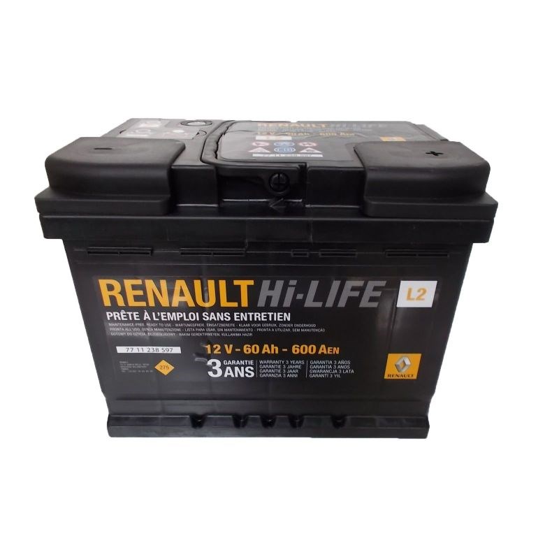 Renault 77 11 238 597 Battery Renault 12V 60Ah 510A(EN) R+ 7711238597