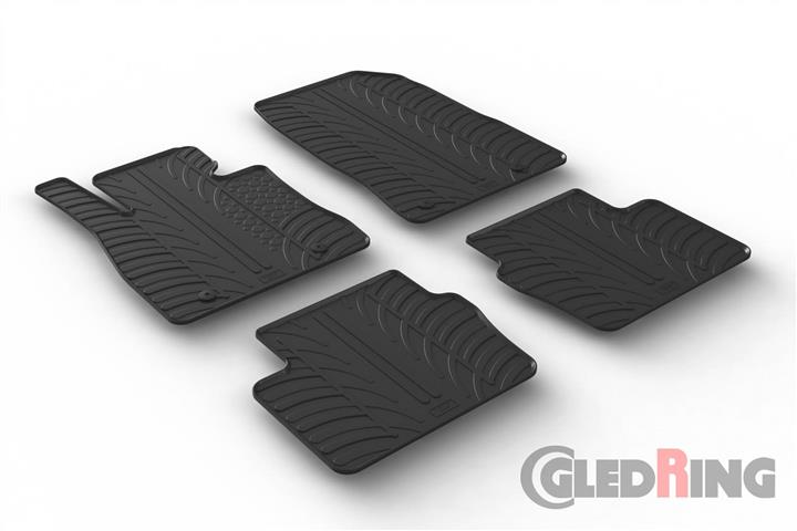 GledRing 0221 Interior mats GledRing rubber black for Mazda 2 (2014-), set 0221
