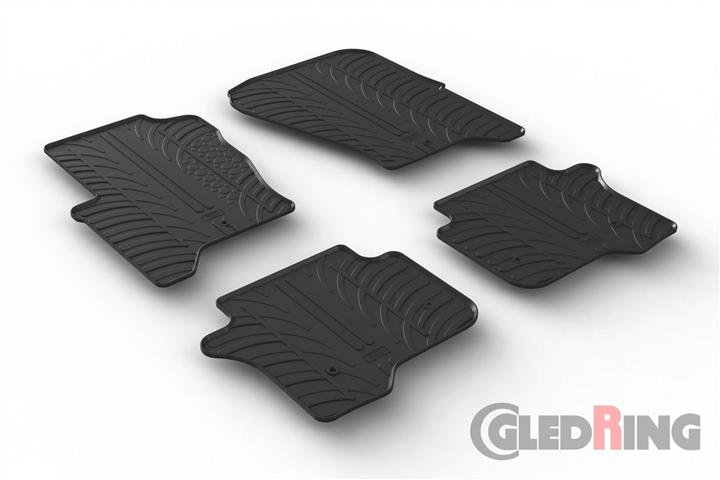 GledRing 0523 Interior mats GledRing rubber black for Land Rover Discovery (2009-2016), set 0523