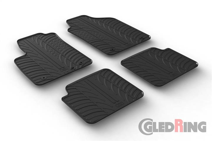 GledRing 0148 Interior mats GledRing rubber black for Fiat 500 (2007-) 0148