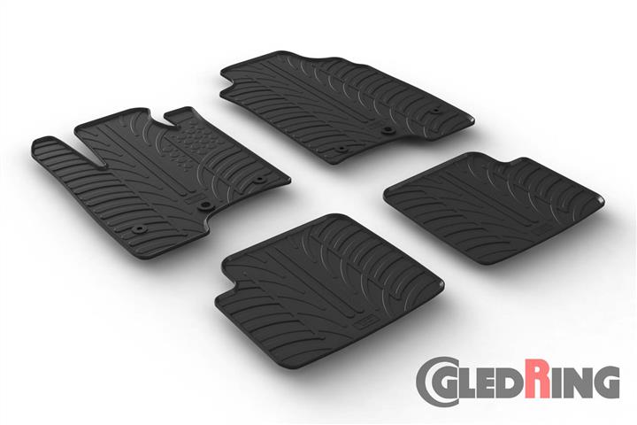 GledRing 0577 Interior mats GledRing rubber black for Fiat Panda (2011-) 0577