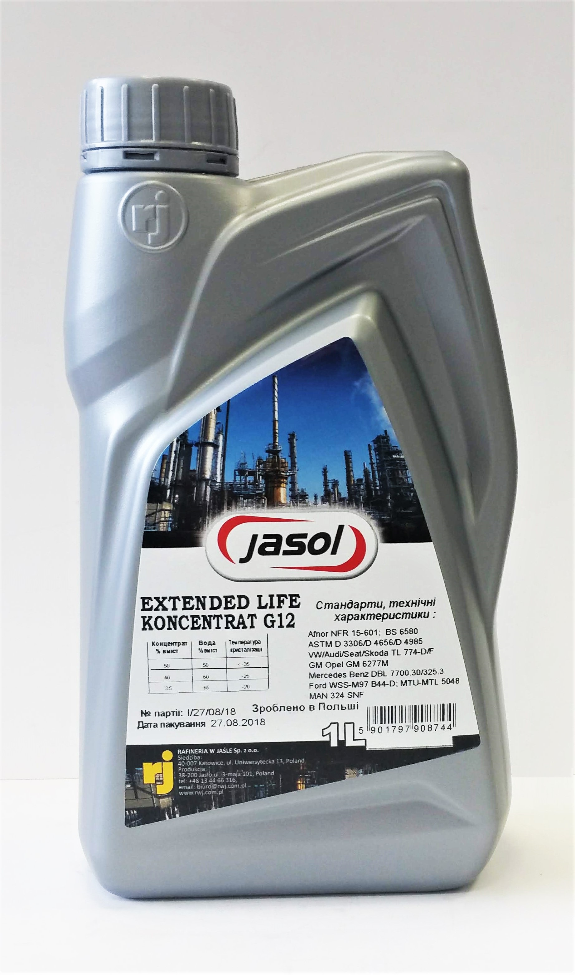 Jasol JASOL-G12-1 Antifreeze concentrate G12, -80°C, 1 l JASOLG121