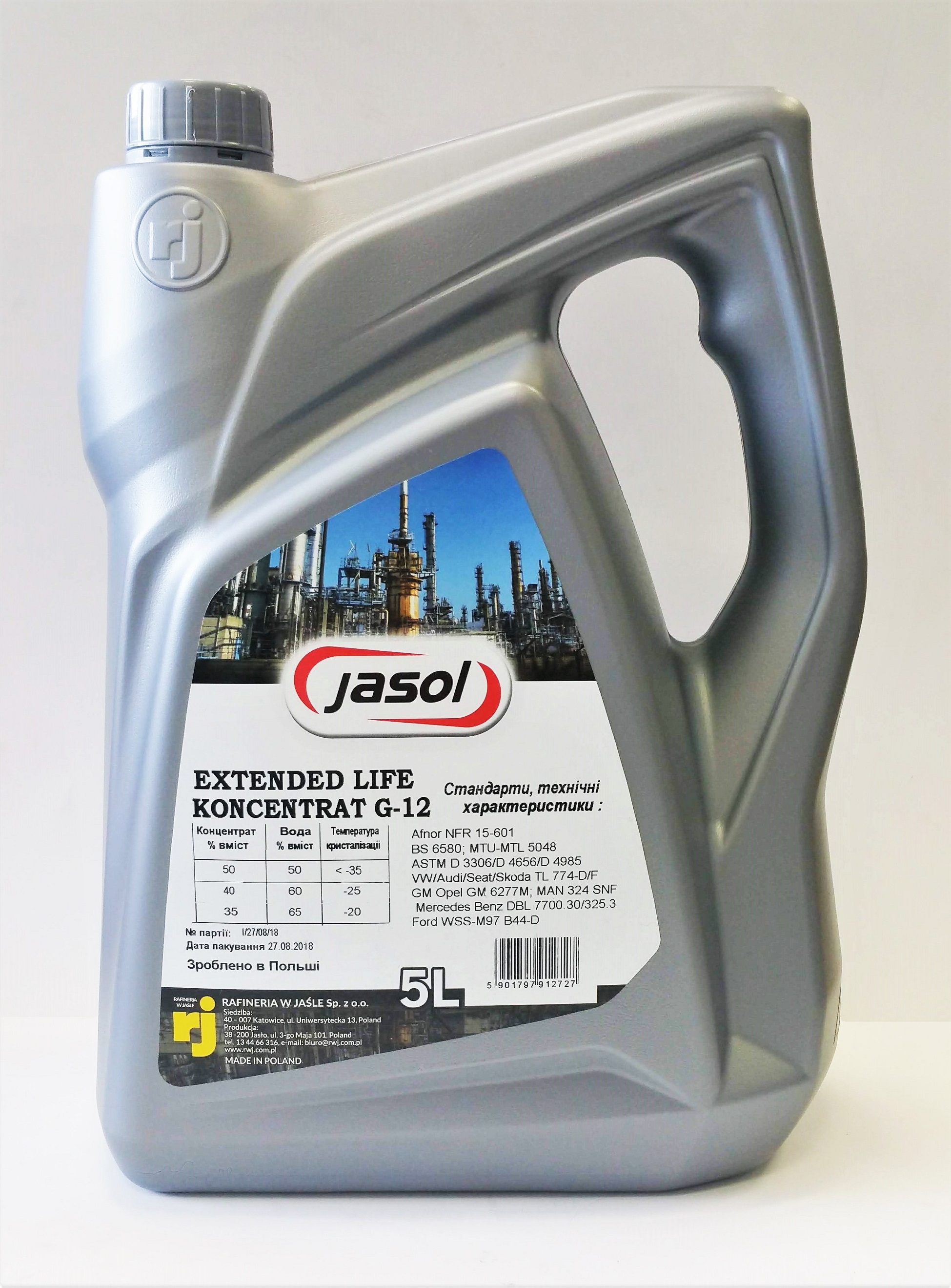 Jasol JASOL-G12-5 Antifreeze concentrate G12, -80°C, 5 l JASOLG125