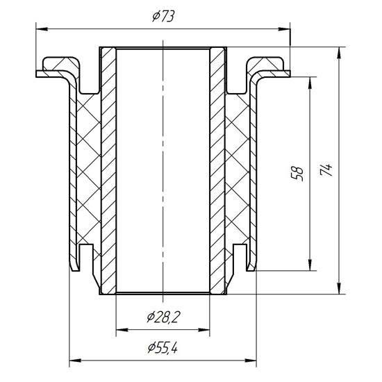 Silent block front lower arm front Metgum 24-13