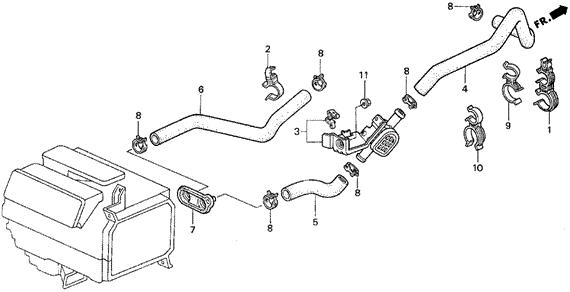 Honda 79721-SR3-J30 Hose A, Water Inlet 79721SR3J30