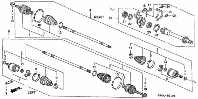 Honda 44014-S0K-C11 CV joint 44014S0KC11