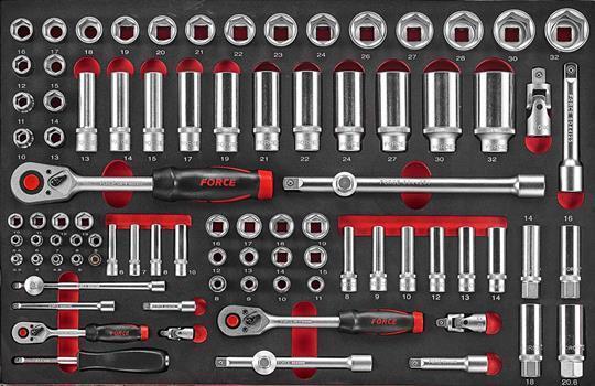 Force Tools 4882 Tool set 1/2 ", 1/4", 3/8 "in the tool tray, 88 items 4882