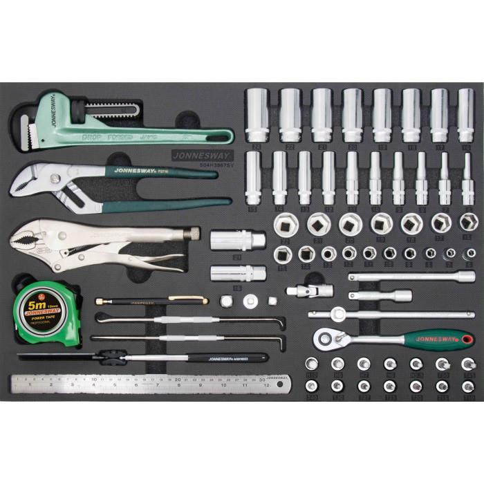 Jonnesway S04H3567SV Tool kit 68 units, 3/8 "DR Heads and accessories. S04H3567SV