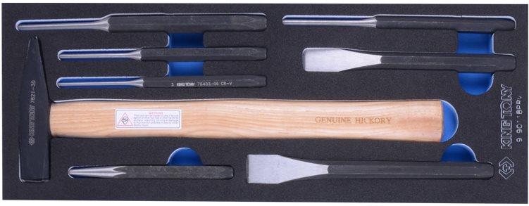 King tony 9-90118PRV Tool kit hammer, chisels, drills and core 8 items (EVA tool tray) 990118PRV