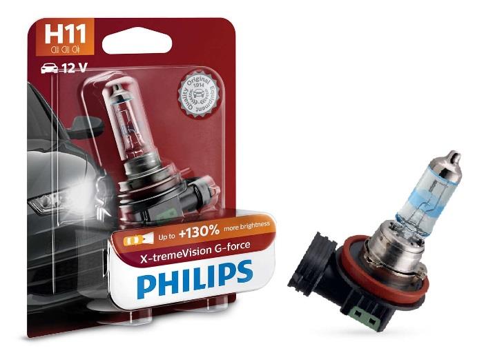Philips 12362XVGB1 Halogen lamp Philips X-tremeVision G-force +130% 12V H11 55W +130% 12362XVGB1