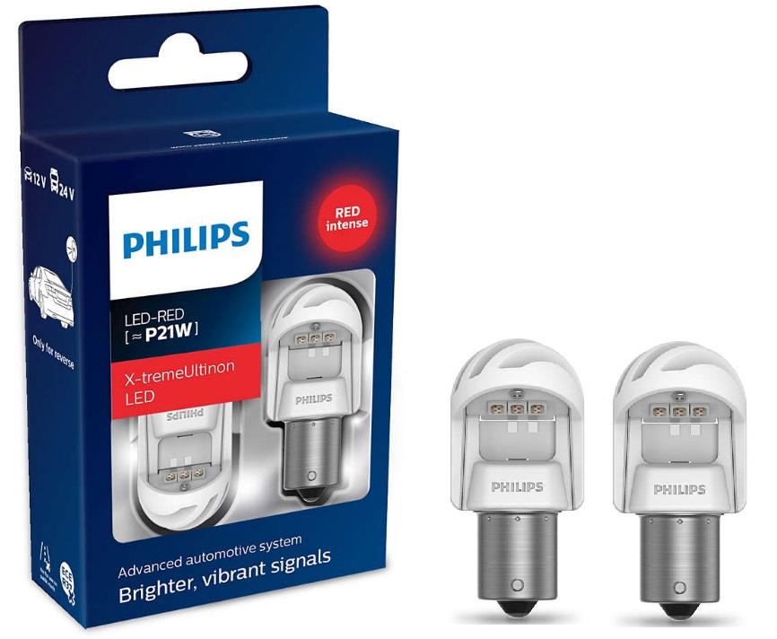 Philips 11498XURX2 LED lamp Philips X-tremeUltinon LED gen2 P21W 12/24V BA15s RED (2 pcs.) 11498XURX2