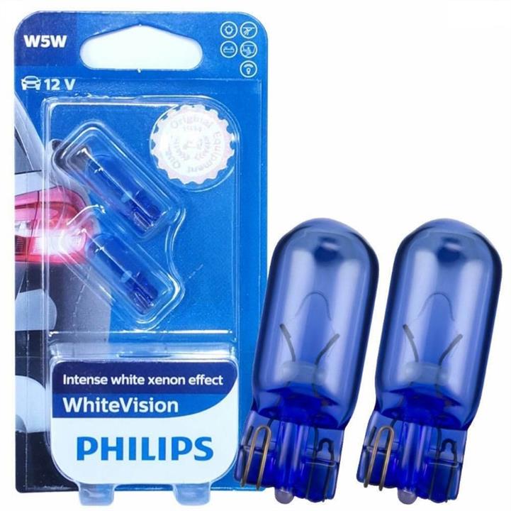 Glow bulb Philips WhiteVision ultra W5W 12V W2.1x9.5d (2 pc.) Philips 12961WVUB2