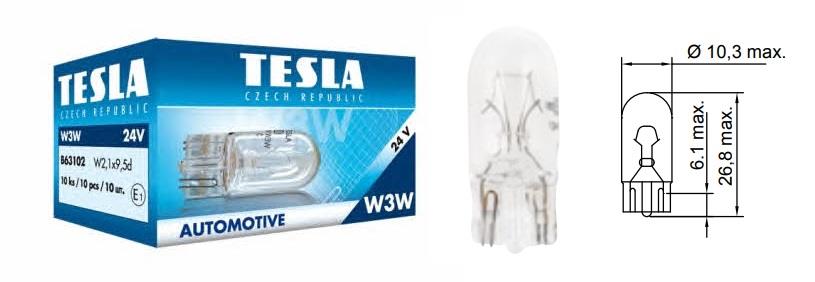 Tesla B63102 Glow bulb W3W 24V 3W B63102