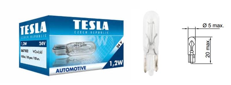 Tesla B67102 Glow bulb W1,2W 24V 1,2W B67102