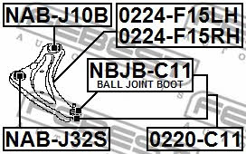 Febest Front right lower control arm – price [object Object] PLN
