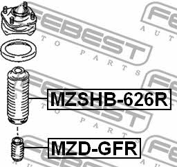 Rear shock absorber boot Febest MZSHB-626R