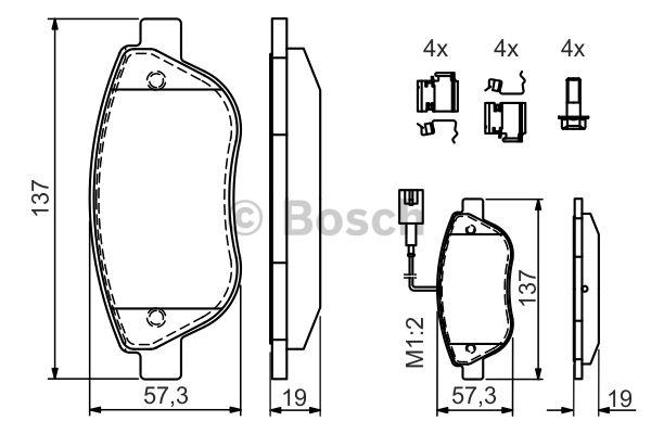 Bosch Front disc brake pads, set – price 132 PLN