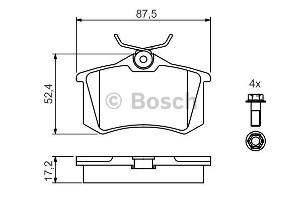 Rear disc brake pads, set Bosch 0 986 461 769