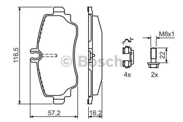 Bosch Brake pad set – price 133 PLN