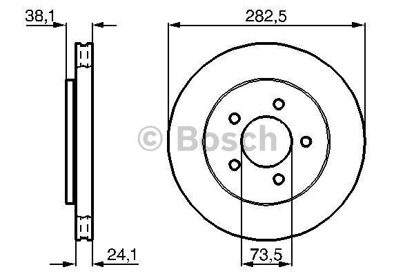 Bosch Front brake disc ventilated – price 192 PLN