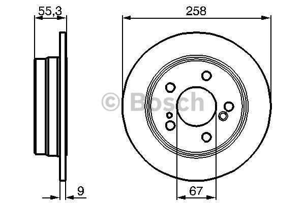 Rear brake disc, non-ventilated Bosch 0 986 478 188