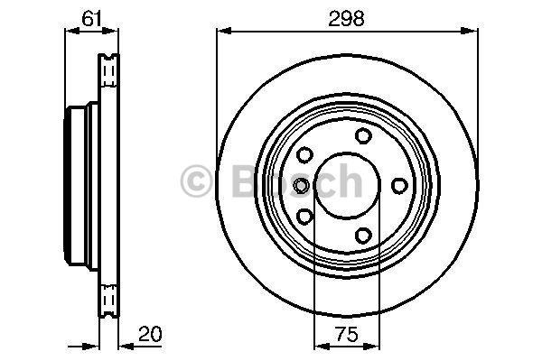 Bosch Rear vented brake disc – price [object Object] PLN